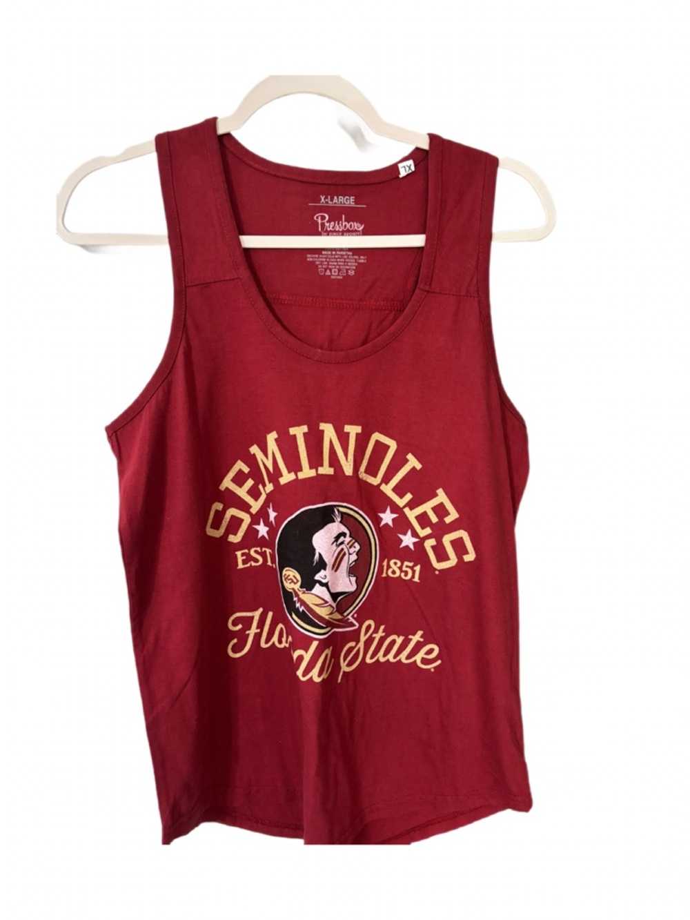 Pressbox Garnet Florida State Seminoles Tank Top